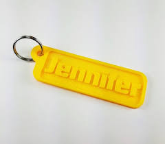 Personalized 3d Printed Keychain Nameplate Name Tag Great Etsy In 2020 Keychain Prints 3d Printing