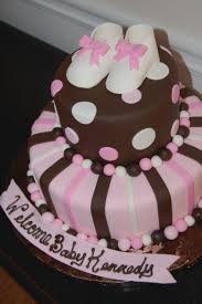 Pink And Brown Baby Shower Cake Baby Shower Pink Baby Shower Cake Baby Shower Cakes Girl Baby Shower Cakes