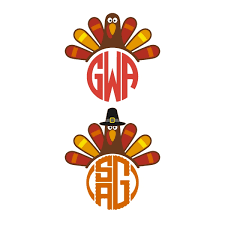 Download Turkey Monogram Cuttable Frame