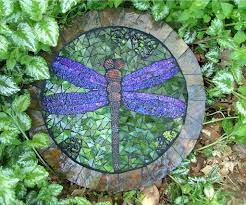 Mosaic Dragonfly Stepping Stone Mosaic Garden Mosaic Stepping Stones Mosaic Art