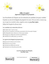 Offre d emploi agent de propret?. Les Fourchettes De L Espoir Offre D Emploi Agent De Brigade De Proprete Facebook