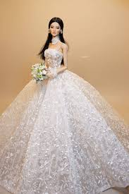 Pin By Home On Barbie Doll Mode Style Barbie Wedding Dress Doll Wedding Dress Barbie Bridal