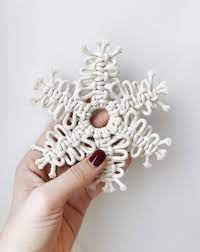 Macrame Snowflake Christmas Decor Snowflake Ornament Etsy Diy Christmas Snowflakes Christmas Snowflakes Crafts Diy Christmas Fireplace