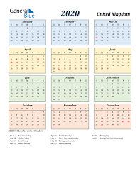 Monthly & weekly printable calendars for 2021 — ready to download. 2020 Calendar With Holidays Uk Calendar Printables 2021 Calendar Printable Yearly Calendar