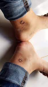 Sun And Moon Ankle Tattoos Ankle Tattoos Ankle Tattoo Small Tiny Sun Tattoo