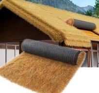 Customization PE Plastic Roofing Tiles Houses Synthetic Umbrella Palm Leaf  Fireproof Reed Palapa Artificial Thatch