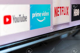 Madrid Spain August 13 2018 Samsung Smart Tv With Video Streaming Apps Youtube Amazon Prime Video Netflix And Hbo Stock Photo Picture And Royalty Free Image Image 131612706