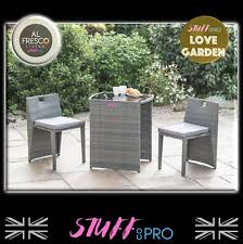 From a cup of tea to a slice of cake, it's time to elevate your outdoor dining to a higher standard with our range of elegant rattan bistro sets. Rattan Effect Compact Square Bistro Set 3 Pcs Garden Outdoor Furniture Grey For Sale Online Ebay