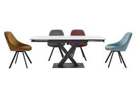 This beautiful wooden dining table extends to seat 8. Arctic Extending Dining Table With White Top And 4 Swivel Chairs Furniture Village