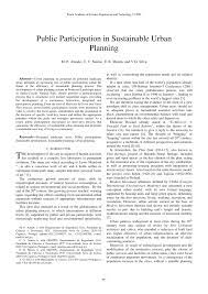 Pdf Public Participation In Sustainable Urban Planning