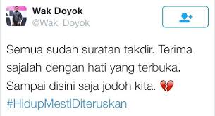 Wajar saja, putus cinta adalah momen yang sangat membuat tak nyaman. Wak Doyok Beri Gambaran Putus Cinta Dengan Azrinaz Hiburan Mstar