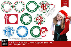 Download Christmas Round Monogram Frames Svg Cut Files For Crafts 117643 Monograms Design Bundles