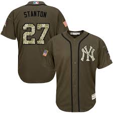 Majestic Authentic Giancarlo Stanton Mens Green Mlb Jersey