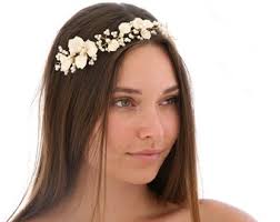 Tiara nupcial de perlas y flores en oro, tocado de novia bohemio con alambre