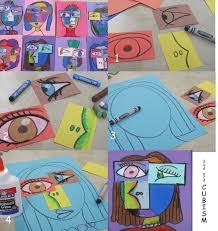 Cubism With 4th And 5th Kids Art Projects School Art Projects Elementary Art Projects