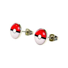 Jewellery Of Lords Pair Of 10mm Pokemon Pokeball Stainless Steel Stud Earrings Disk Saucer Pikachu Stud Earrings Ear Stud Earrings Stainless Steel Earrings