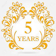 And to celebrate, the traditional gift theme is, of course, wood. 5 Years Anniversary Icon In Ornate Frame With Floral Elements Royalty Free Cliparts Vectors And Stock Illustration Image 96758122