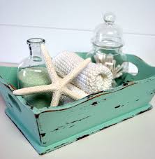 Tray With Starfish And Shells For An Ocean Side Bath Inspiration Mermaid Bathroom Decor Beach Theme Bathroom Beach Bedroom