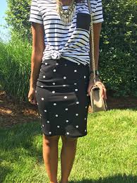 Black And White Polka Dot Skirt Outfit Ideas Lularoe Cassie Skirt Style Pattern Mixing For The Office Cassie Skirt Lularoe Fashion Style