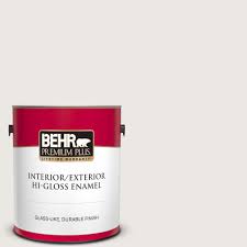 Kitchen, breakfast room, powder room. Behr Premium Plus 1 Gal Mq3 32 Cameo White Hi Gloss Enamel Interior Exterior Paint 805001 The Home Depot
