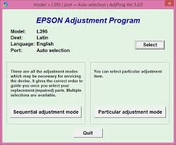 Epson L395 Resetter Adjustment Program Free Download Epson Printer Ink Reset