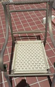 Macrame Your Patio Chair My Finished Project Macrame Chairs Chair Repair Patio Chairs Redo