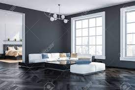 47 cool gray living room ideas photos photos. Corner Of Living Room With Gray Walls Dark Wooden Floor Big Stock Photo Picture And Royalty Free Image Image 113595762
