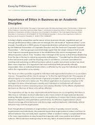 Students who are disciplined tend to get much better scores & get. Importance Of Ethics In Business As An Academic Discipline Phdessay Com