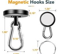 DIYMAG Strong Magnetic Hooks Heavy Duty, 110LB+ Swivel Neodymium Magnets  with Carabiner Hook Black, Magnets with Hooks for Hanging, Magnet Hooks for  ...
