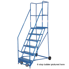 Warehouse steel safety rolling mobile platform ladder with handrails specifications of rolling step platform ladders outside dimension (mm,d*w*h. Rolling Ladder 8 Step 72 Platform Height Whitebird