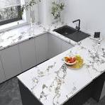 White Gloss Gold Veins Marble Granite Contact Paper peel and ...