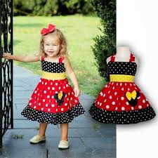 Black And Yellow Outfits For Kids Infantile Minnie Mouse Inspired Classic Red Black Yellow Dress Baby Toddler Girl Minnie Dres Baby Girl Clothes Dress For Girl Child Baby Girl Summer Dresses