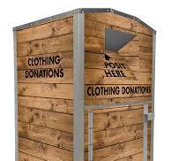 Outdoor Decorative Wood Steel Clothing Donation Bin