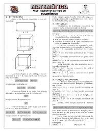 X = 1 representa o mês de janeiro, x = 2 representa o mês de fevereiro, x = 3 representa o mês de março, e assim por diante. Apostila De Polinomios 8 Paginas 62 Questoes Com Gabarito Pdf Equacoes Numero Complexo