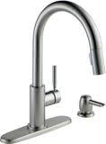 Price, content, image, logo, brand. Delta Trask 1 Handle Pull Down Kitchen Faucet Brushed Nickel Canadian Tire