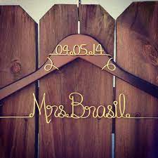 Personalized Custom Wire Wedding Hanger And Date Personalized Custom Bridal Hanger Brides Hanger Name Hanger Diy Wedding Hangers Custom Bridal Hanger Bridal Hangers