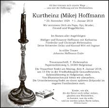 Самые новые твиты от mike hoffmann (@thehoff34): Traueranzeigen Von Kurtheinz Mike Hoffmann Trauer Hna De