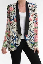 Sale Zara Oriental Cherry Blossom Print Tuxedo Style Jacket M Cherry Blossom Print Blazers For Women Tuxedo Style