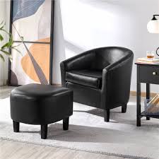 Shop for leather barrel chairs at walmart.com. Red Barrel Studio Andina 27 6 Wide Vegan Leather Barrel Chair And Ottoman Reviews Wayfair