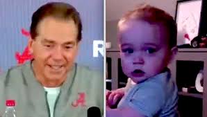 Nick Saban has amusing reaction to reporter's baby joining weekly press  conference
