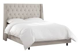 (+ size) free shipping 18. Loa Nail Button Tufted Wingback King Bed In Velvet Light Grey Decorist