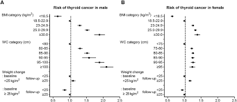 It looks sort of like a butterfly with one wing on each side of the neck. Risk Of Thyroid Cancer In A Males And B Females Download Scientific Diagram