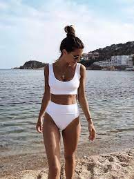 Sweet Bikini With More Coverage Bikinis Womens Swimsuits Bikini Crop Top High Waisted Bikini