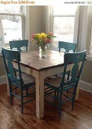 Rustic Farmhouse Table Small Kitchen Dining Farm House Etsy Rustic Farmhouse Table Country White Kitchen Farmhouse Kitchen Tables