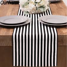 Black And White Table Runner Black White Striped Table Runner In 2020 Striped Table Striped Table Runner Table