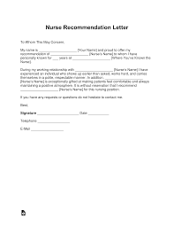 Free Registered Nurse Rn Letter Of Recommendation Template With Samples Pdf Word Eforms