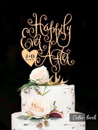 Happily Ever After Wedding Cake Topper Engraved Initials Of Etsy Rustic Wedding Cake Toppers Custom Cake Toppers Personalized Wedding Cake Toppers