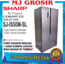 Apalagi dengan harganya, pastinya harga kulkas 2 pintu lebih mahal dari jenis kulkas 1 pintu. Jual Kulkas Sharp Sj Is 50 M Sl Lemari Es 2 Pintu Side By Side Sj Is 50msl Terbaru Juli 2021 Blibli