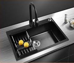 Matte black bathroom vessel sink faucet with drain single handle tall mixer taps. On Hand Nano Black Kitchen Sink With Faucet And Complete Parts Tv Home Appliances Kitchen Appliances Other Kitchen Appliances On Carousell