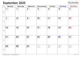 In de eerste helft van de september kun je nog een paar gewassen zaaien. Kalender September 2020 Als Pdf Vorlagen